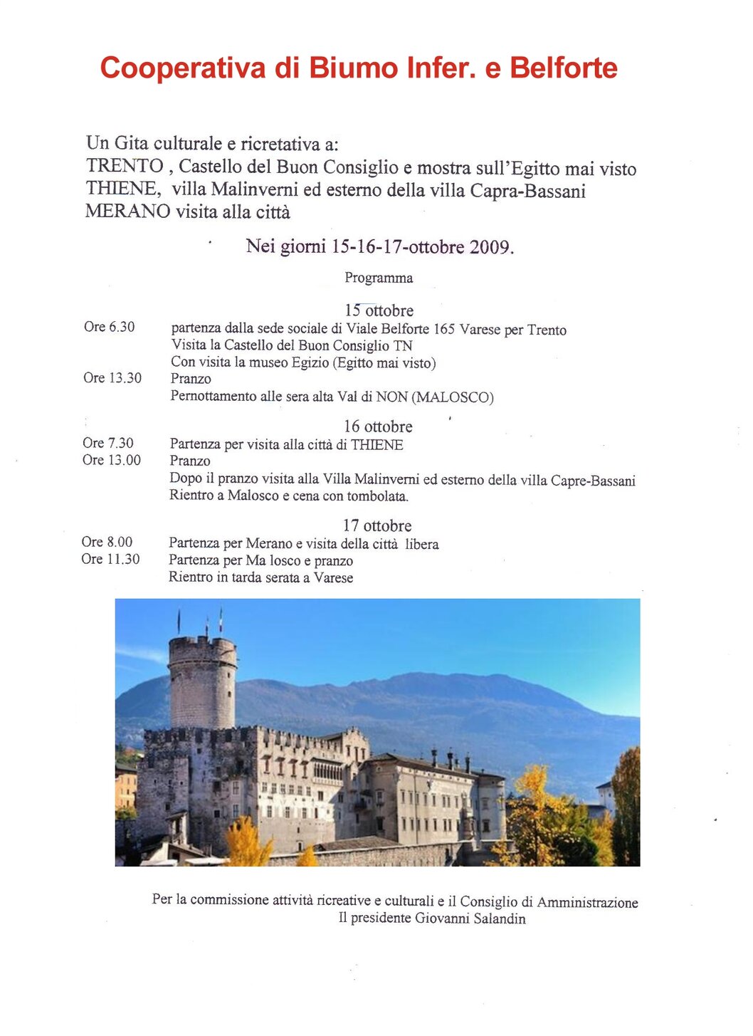 coopbelfortee in visita alla citta di Trento