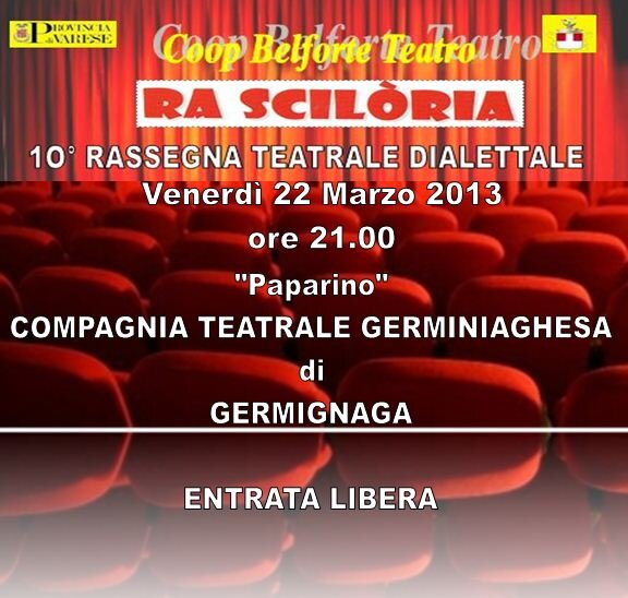 Rassegna teatrale Rasciloria con la compagnia di teatro Germiniaghesa