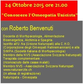 relatore Roberto Benvenuti naturopata e omeopata