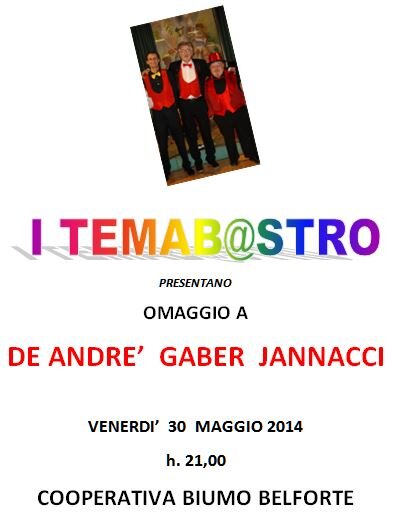 i temabistro omaggio a DeAndre -Gaber-Iannacci