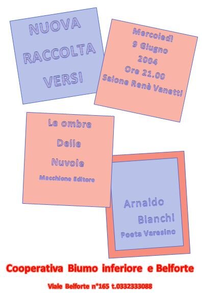 Le ombre delle nuvole raccolta versi