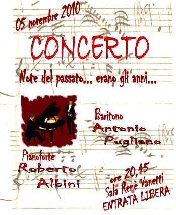 concerto con il baritono Antonio Pugliano Roberto Albini Pianoforte
