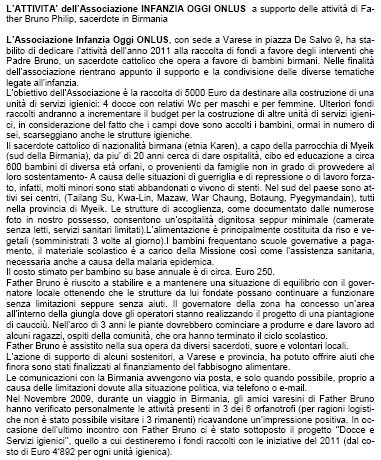 concerto di beneficenza per i bambini profughi della Birmania