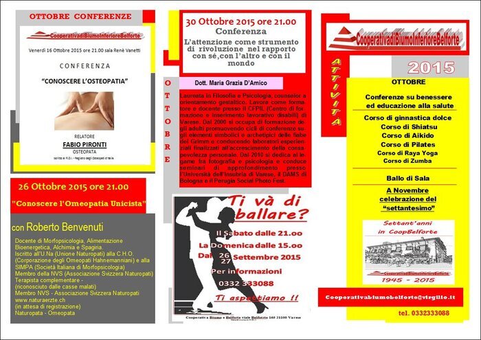 elenco di tutte le attività coopbelforte 2015 - 2016