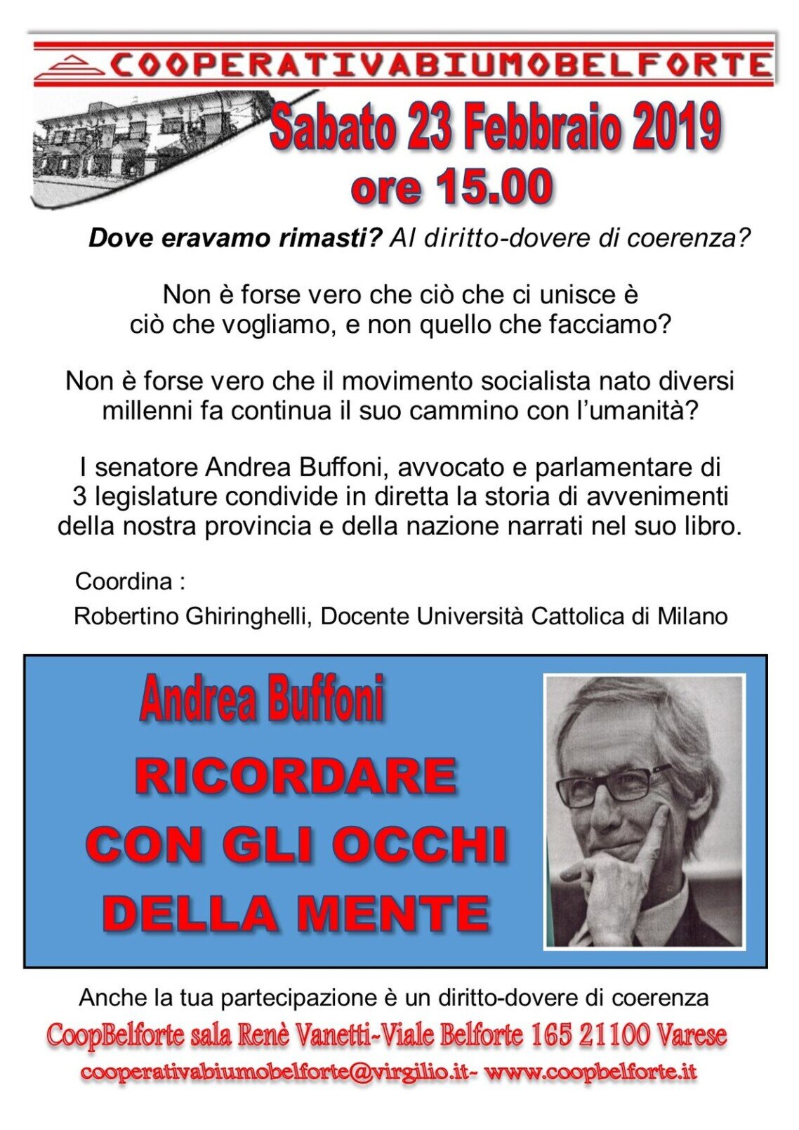 conferena del senatore Andrea Buffoni