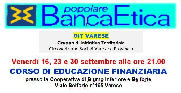 Banca etica popolare corso informativo promozionale