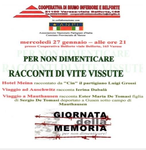 giornata della memoria  racconti di vite vissute