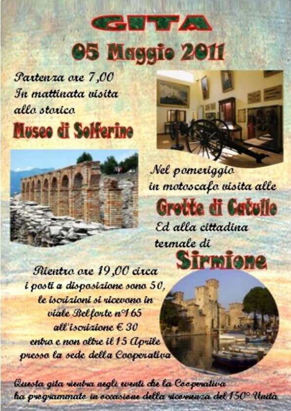 Esplora le bellezze del Lago di Garda con la nostra gita che include, visita al Museo di Solferino e alle   Grotte di Catullo a Sirmione.