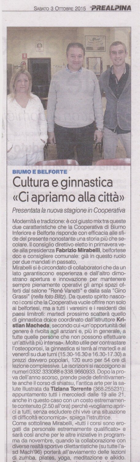 elenco di tutte le attività coopbelforte 2015 - 2016