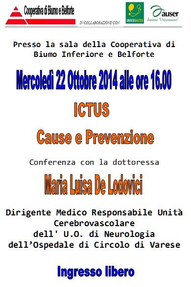 CONFERENZA SULLA SALUTE   relatore  dottoressa Maria LuisaDeLudovici