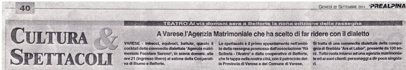 “Chiamatemi pure Professore” Rassegna teatrale Rasciloria “Chiamatemi pure Professore”,compagnia Orimbelli di Varese