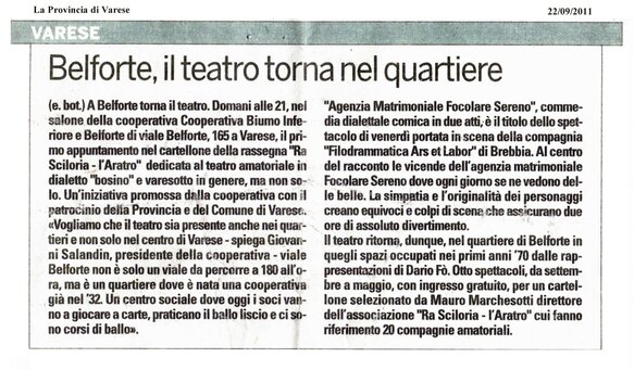 Rassegna teatrale Rasciloria con la compagnia "Effetti Collaterali"