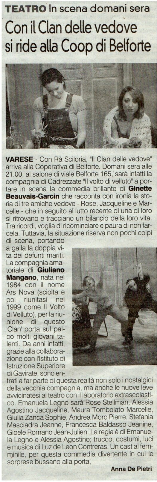 con la compagnia teatrale "il volto di velluto "si ride in CooBelforte