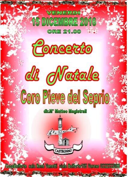 oncerto in occasione del Natale 2016 coro Pieve del Seprio