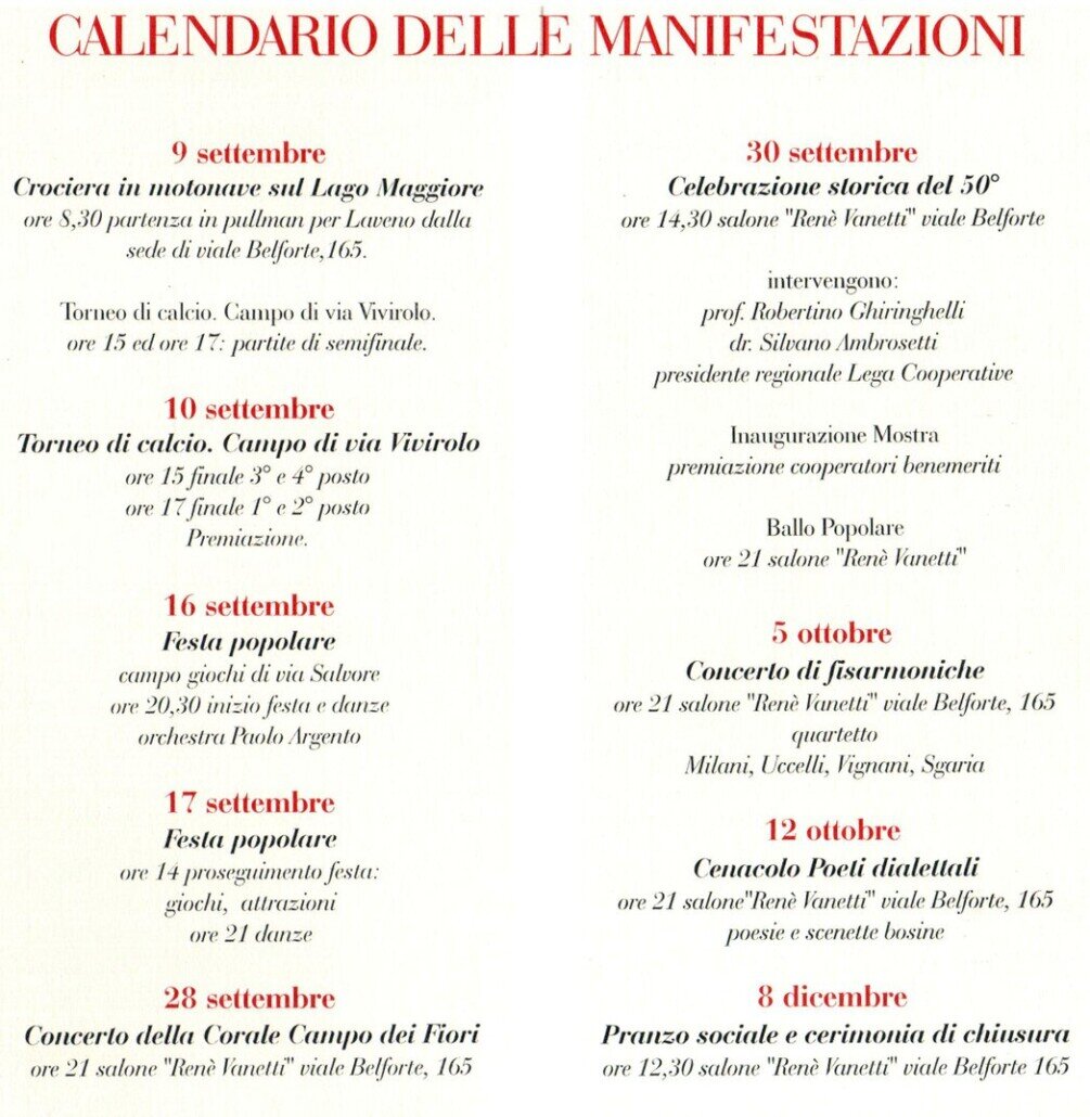calendario manifestazioni