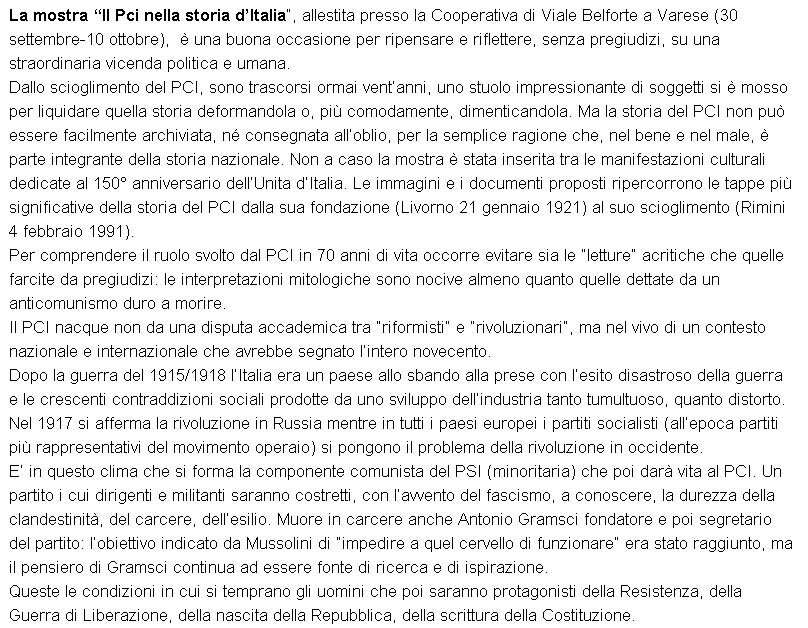 Storia del Partito Comunista Italiano a Varese. Scopri eventi, personaggi e momenti significativi che hanno segnato il nostro passato.